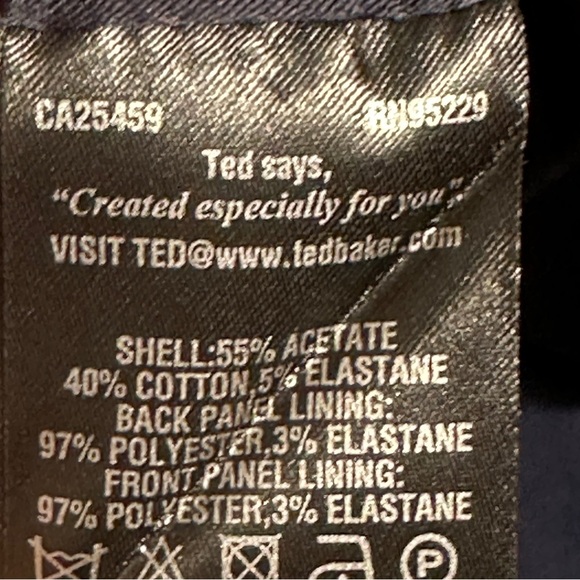 Ted Baker dress, size 1 (equiv. to 2-4), navy blue with shoulder bow, sheath - Picture 14 of 14